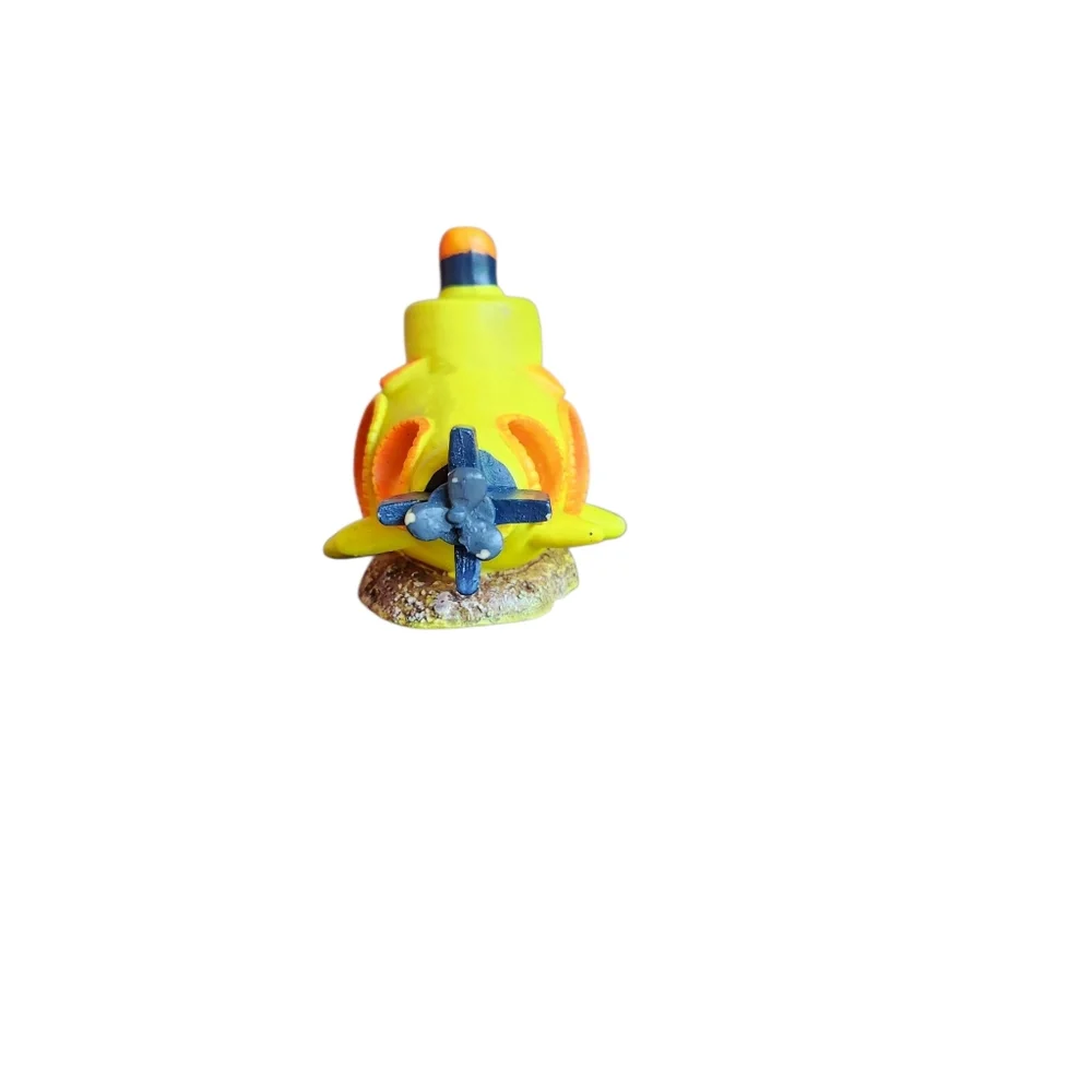 Aqua Culture Yellow Glow in Dark Submarine Aquarium Ornament Fish‎ Tank Decor